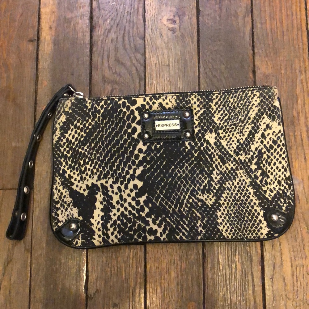 Express Snakeskin Pattern Wristlet - image 1